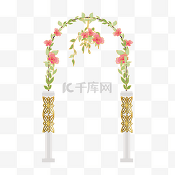 婚礼拱门素材图片_花草装饰拱门
