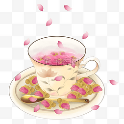 酒水茶饮图标图片_玫瑰花茶茶饮