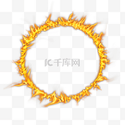 火焰元素圈图片_圆形燃烧的炙热小火火焰圈