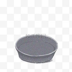 猫食盆子图片_灰色的盆子免抠图