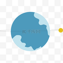 地球图标卫星图片_扁平风地月系行星图标