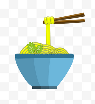 长长面条美食插画