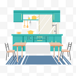室内装饰素材图片_矢量家中餐厅