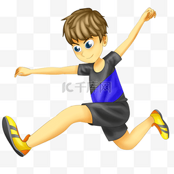 跳远体育运动男孩插画