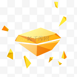 橙色立体图形图片_立体漂浮几何素材