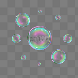 透明泡泡图片_手绘透明彩色肥皂泡泡元素
