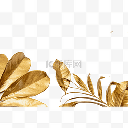 金色金属树叶