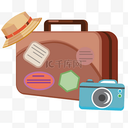 旅游箱帽子图片_旅行用的行李箱