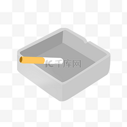灰色元素方形图片_灰色烟灰缸装饰