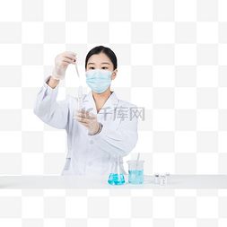 实验-化学图片_用滴管做实验的科学家女医生真人