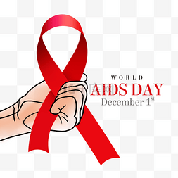 world aids day握手丝带手绘