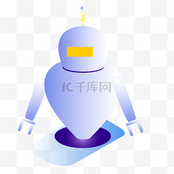 蓝色智能机器人图片_炫光机器人智能机器人免抠图