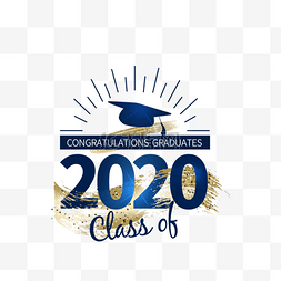毕业字体图片_经典蓝色2020创意毕业字体