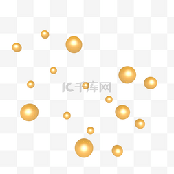 漂浮立体圆球图片_金色圆球漂浮小球立体电商