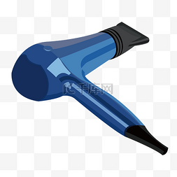 蓝色电器吹风机插画