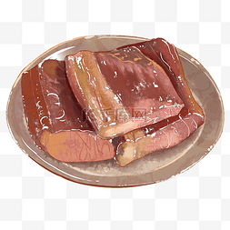 盘装腊肉图片_腊肉水彩