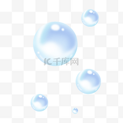 淡蓝色圆形晶莹气泡