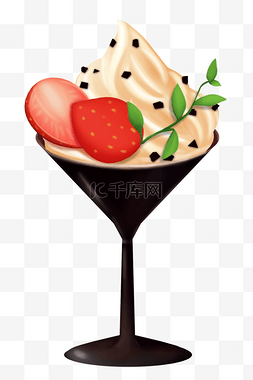 草莓甜点雪糕插画
