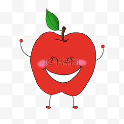 苹果图片_卡通笑脸水果矢量素材图片