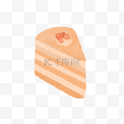夏天橙色甜品蛋糕手绘清新可爱免