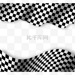 竞速图片_黑白曲线格子赛车边框