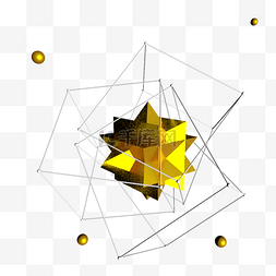 立体几何黄色图形