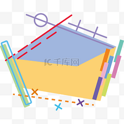 不规则彩色线条图片_彩色不规则几何线条边框