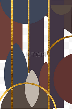 汽修联单图片_几何抽象画单联咖啡色系抽象装饰