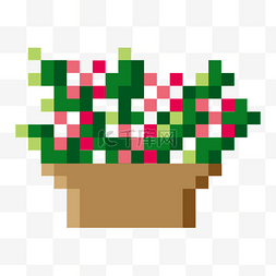 彩色植物盆景插图