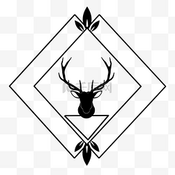 北欧鹿头logo图片_鹿头纹身素材元素