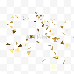 金箔碎片图片_C4D三角形金箔碎片装饰