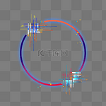 赛博朋克未来复古电子干扰装饰边框彩色
