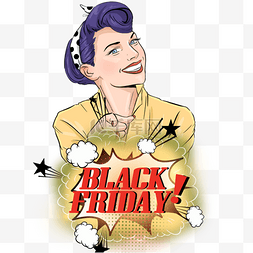 星期五黄色图片_black friday黄色女人爆炸