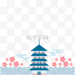 日本塔建筑图片_日系和风底边