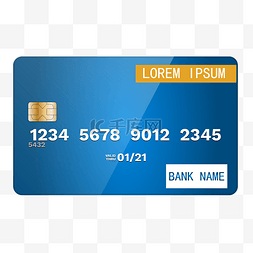信用卡模板图片_矢量蓝色信用卡模板