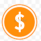 橙色货币图标免抠图