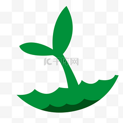 卡通小草植物图片_绿色的卡通小草植物