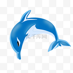 灵动素材图片_弯曲蓝色海豚