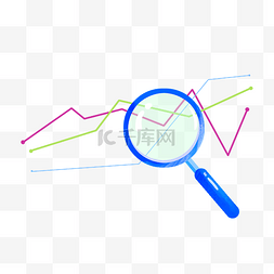 放大镜分析图片_蓝色放大镜分析 