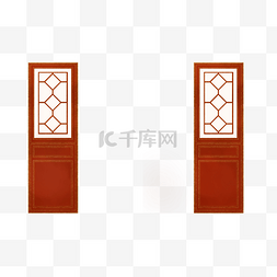 中国风窗户红色图片_中式建筑门窗