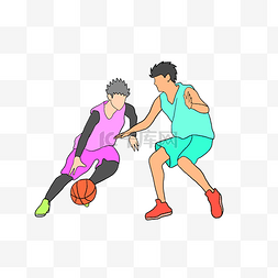 篮球篮球场图片_篮球运动卡通插画