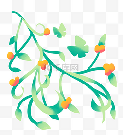 漂亮橙色树叶图片_一株漂亮的植物花藤