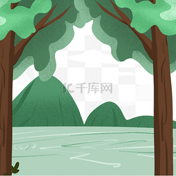 山川湖泊图片_传统节气立夏小清新治愈插画