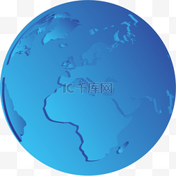 蓝色蓝色地球图片_矢量蓝色地球日插画