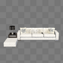 家具组合图片_一组浅色的沙发组合