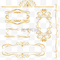 金色分割线图片_复古金色花纹分割线边框