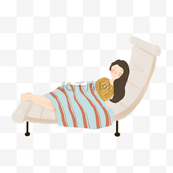 睡觉的女人图片_躺在沙发上的人