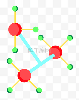 卡通化学分子插画