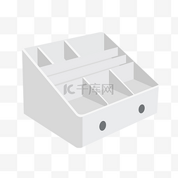 收纳盒图片_白色办公收纳盒插画