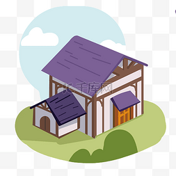 紫色民宿房屋